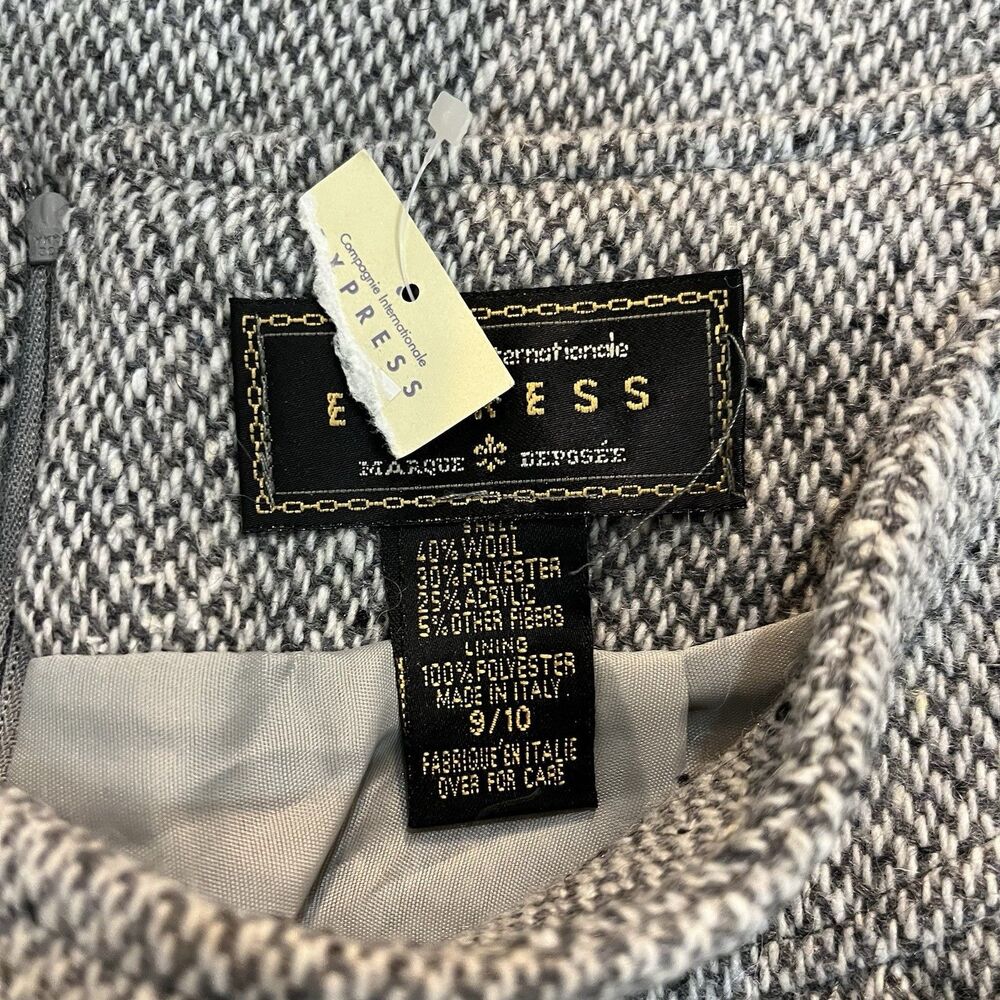 Vintage Express Compagnie Internationale Gray Wool Blend Mini Skirt Pockets 9/10 - Picture 6 of 6